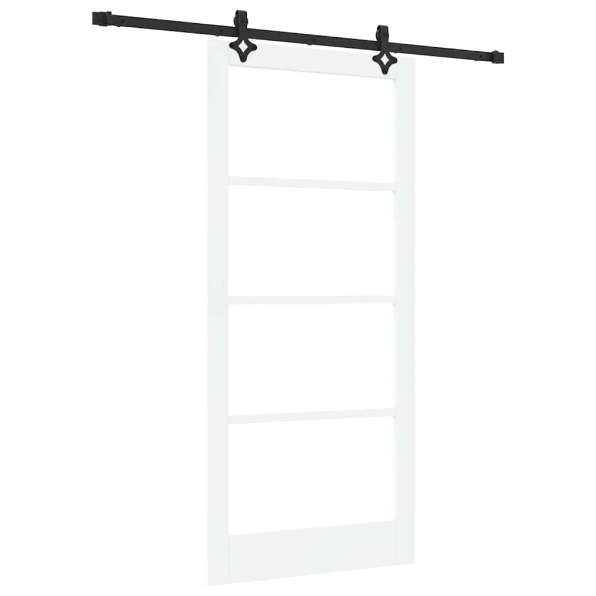 vidaXL Συρόμενη Πόρτα ORKDAL Λευκό και Μαύρο 93 x 202 cm