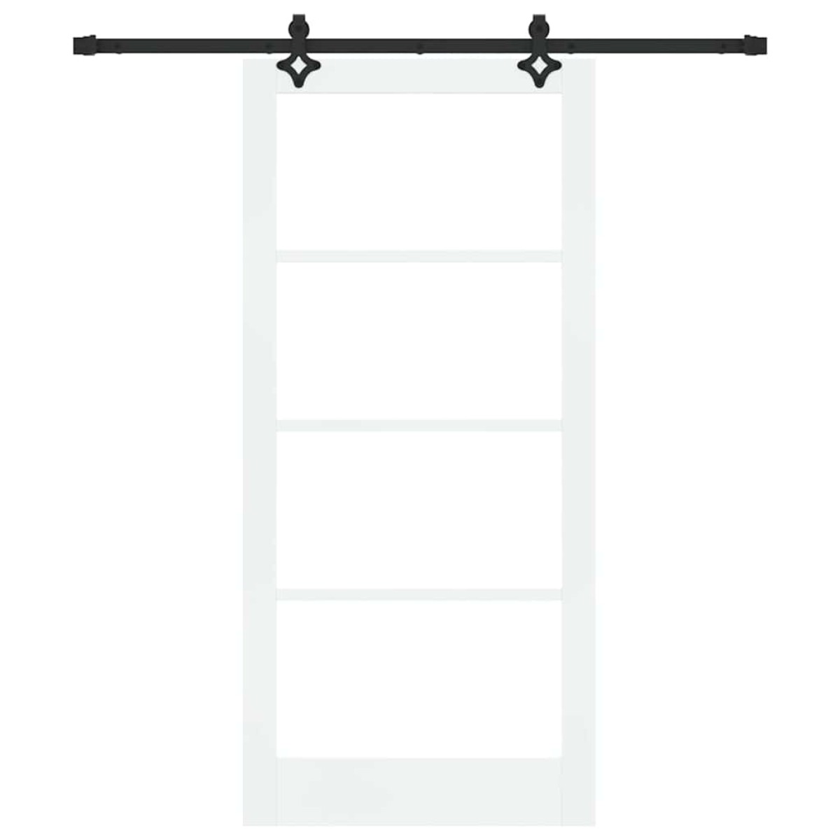 vidaXL Συρόμενη Πόρτα ORKDAL Λευκό και Μαύρο 93 x 202 cm