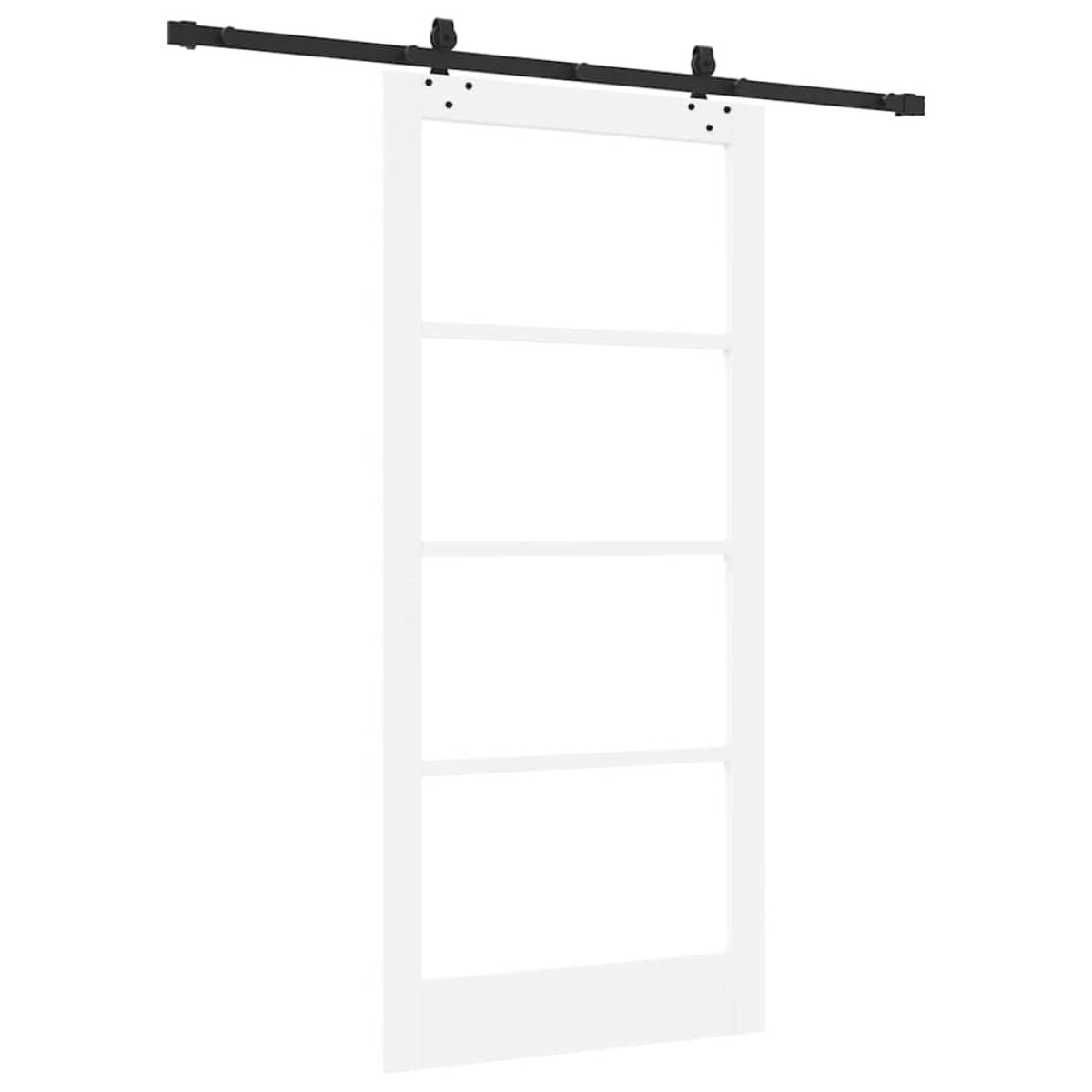 vidaXL Συρόμενη Πόρτα ORKDAL Λευκό και Μαύρο 93 x 202 cm