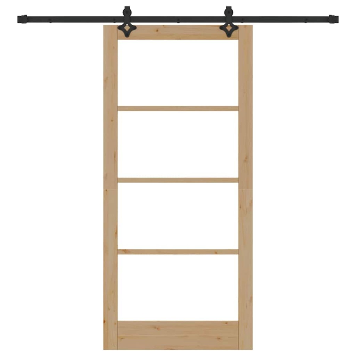 vidaXL Συρόμενη Πόρτα ORKDAL Φυσικό και Μαύρο 93 x 202 cm