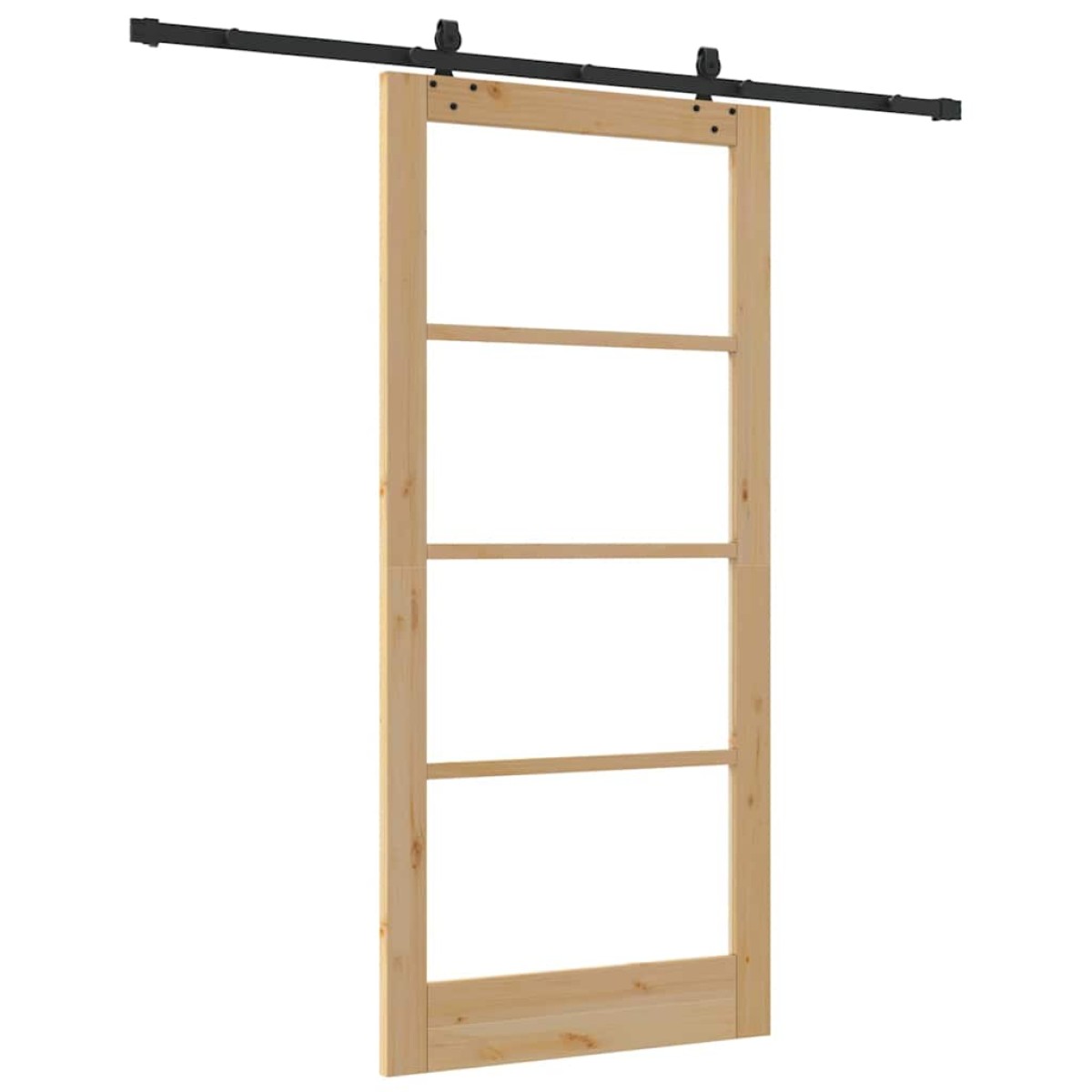 vidaXL Συρόμενη Πόρτα ORKDAL Φυσικό και Μαύρο 93 x 202 cm