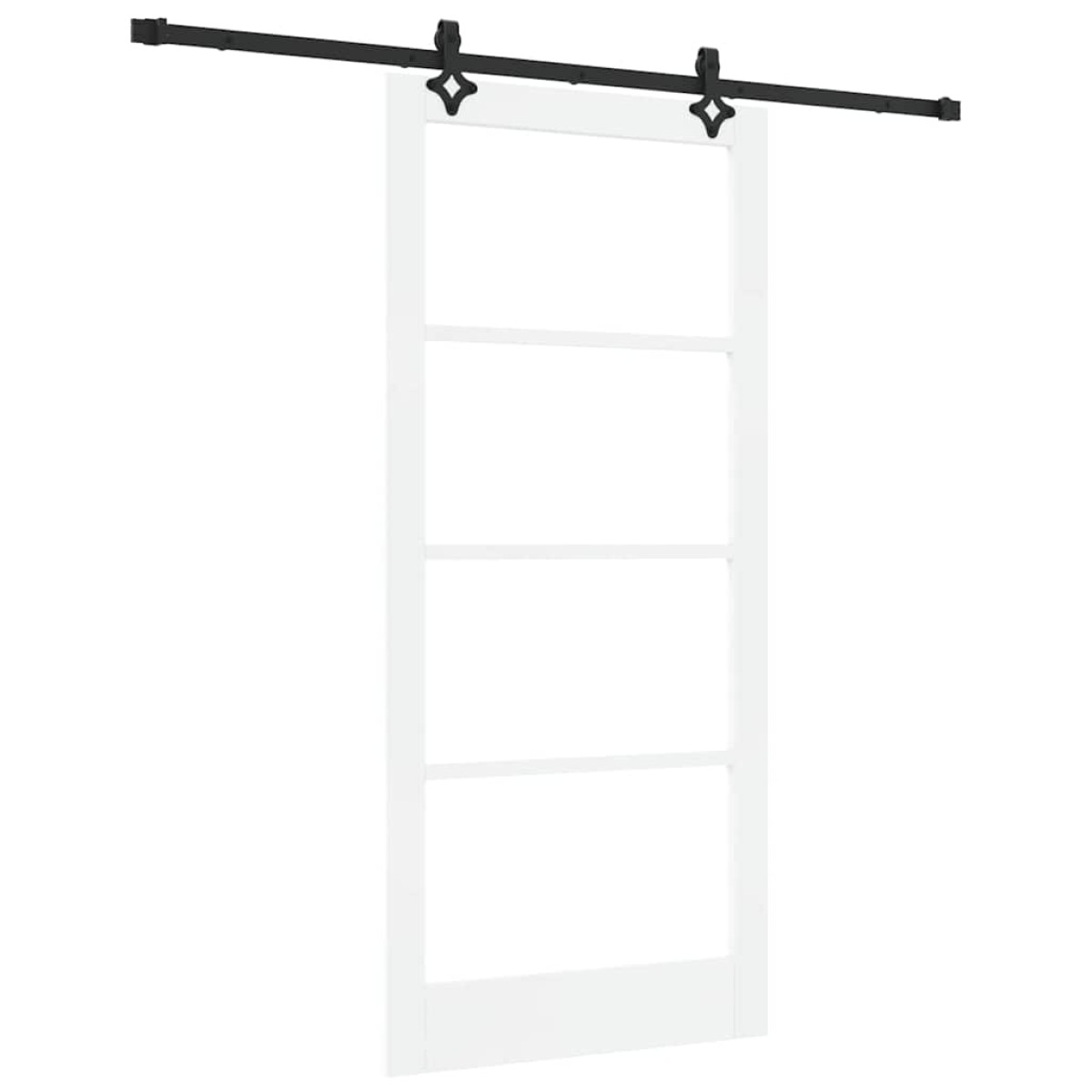 vidaXL Συρόμενη Πόρτα ORKDAL Λευκό και Μαύρο 93 x 202 cm