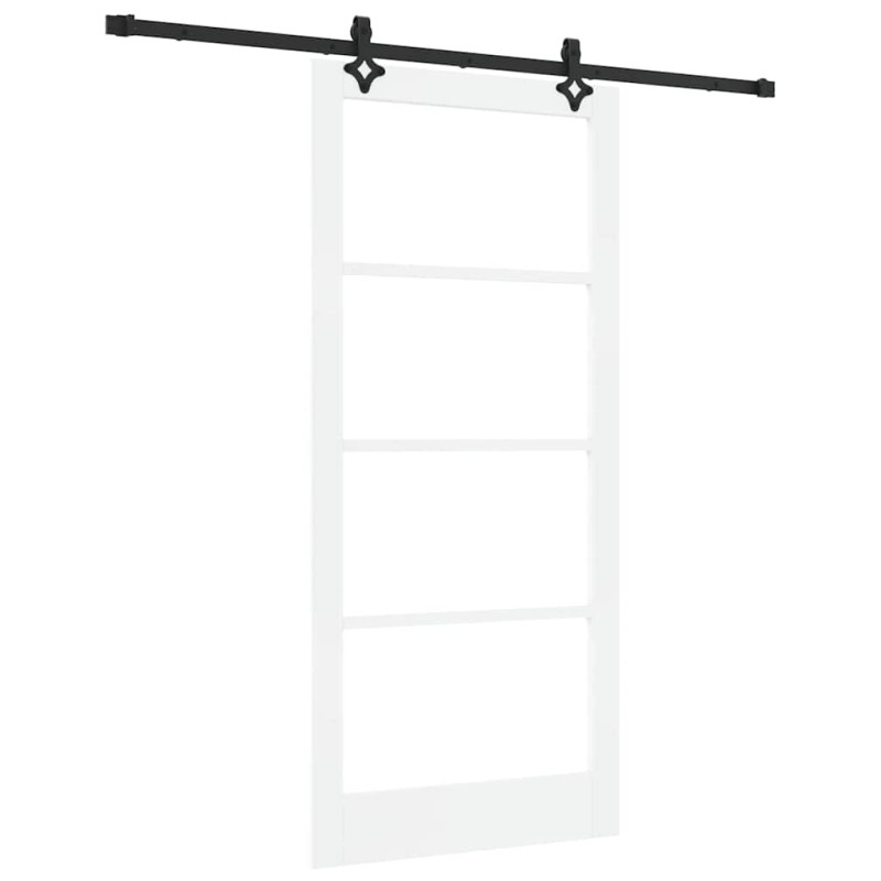vidaXL Συρόμενη Πόρτα ORKDAL Λευκό και Μαύρο 93 x 202 cm