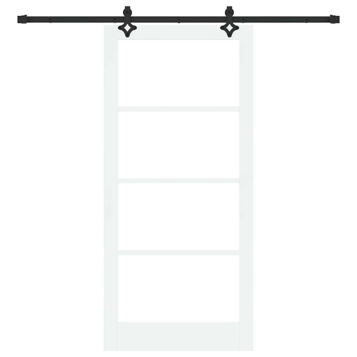 vidaXL Συρόμενη Πόρτα ORKDAL Λευκό και Μαύρο 93 x 202 cm