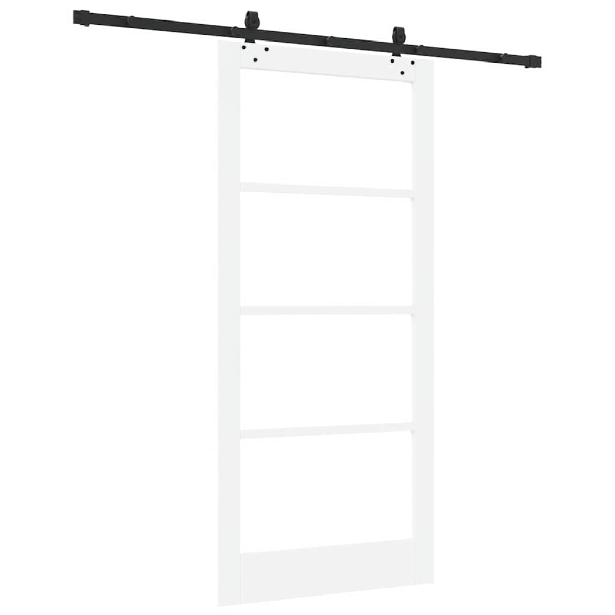vidaXL Συρόμενη Πόρτα ORKDAL Λευκό και Μαύρο 93 x 202 cm
