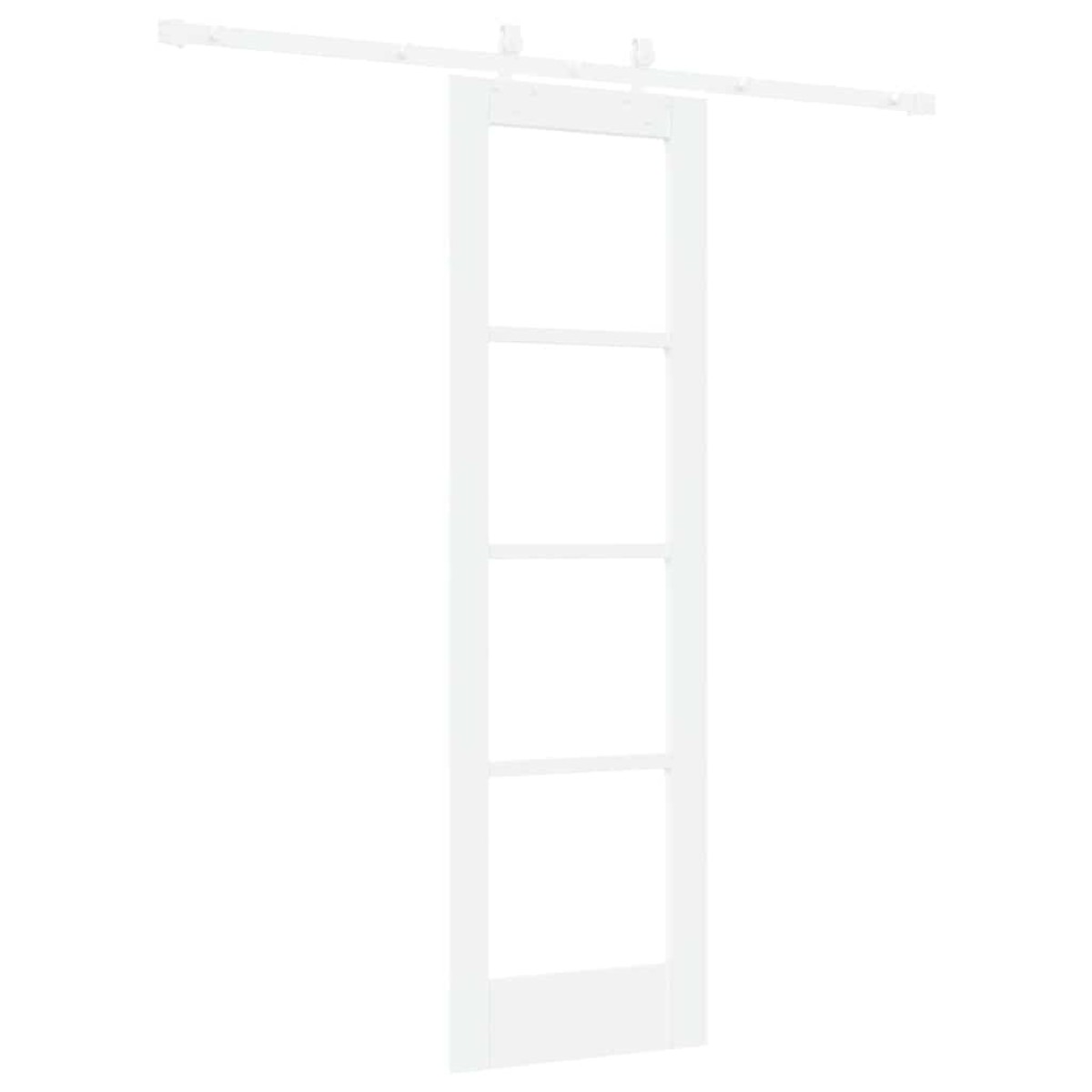 vidaXL Συρόμενη Πόρτα Λευκό 61 x 198,5 εκ. Μασίφ ξύλο πεύκου και γυαλί