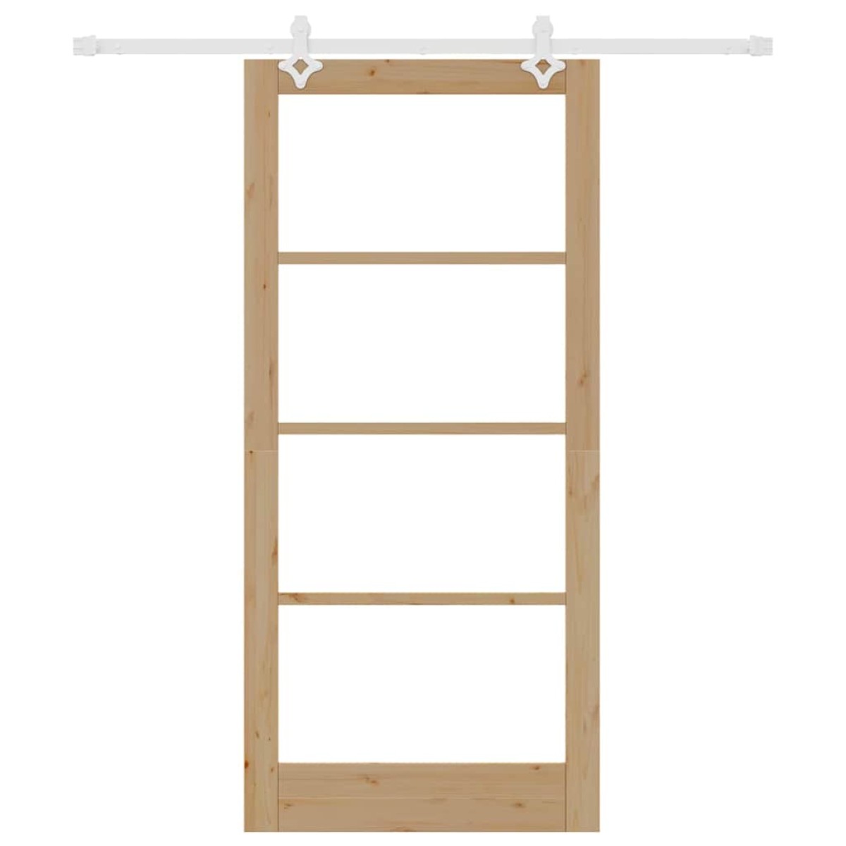 vidaXL Συρόμενη Πόρτα Φυσικό 93 x 202 cm Μασίφ ξύλο πεύκου και γυαλί