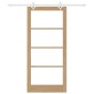 vidaXL Συρόμενη Πόρτα Φυσικό 93 x 202 cm Μασίφ ξύλο πεύκου και γυαλί