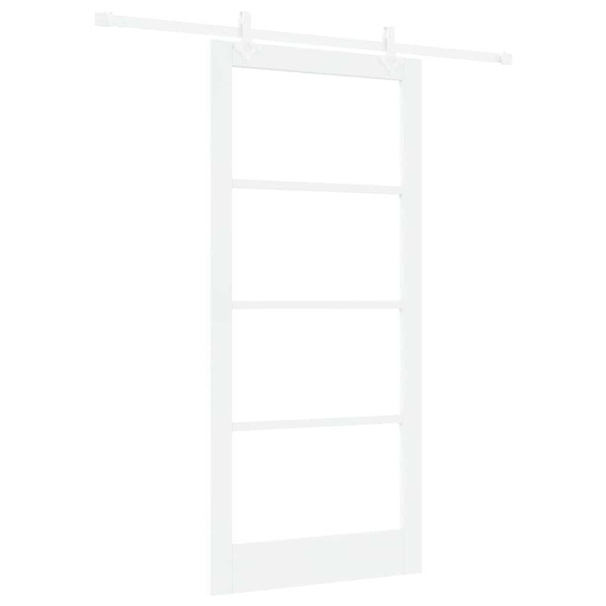 vidaXL Συρόμενη Πόρτα Λευκό 93 x 202 cm Μασίφ ξύλο πεύκου και γυαλί