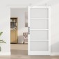 vidaXL Συρόμενη Πόρτα Λευκό 93 x 202 cm Μασίφ ξύλο πεύκου και γυαλί