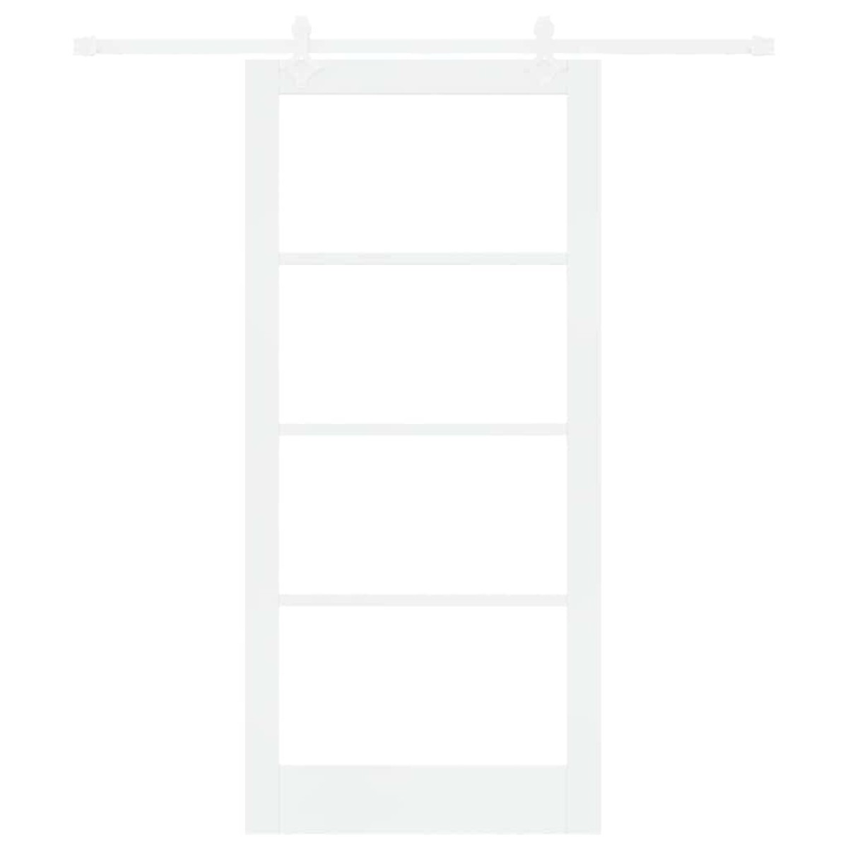 vidaXL Συρόμενη Πόρτα Λευκό 93 x 202 cm Μασίφ ξύλο πεύκου και γυαλί