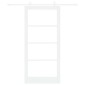 vidaXL Συρόμενη Πόρτα Λευκό 93 x 202 cm Μασίφ ξύλο πεύκου και γυαλί