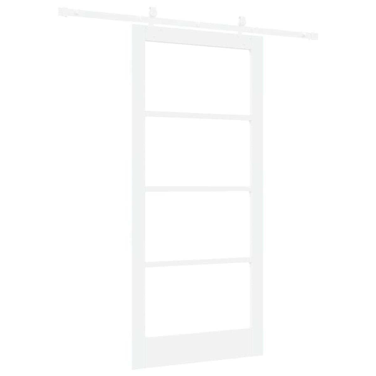 vidaXL Συρόμενη Πόρτα Λευκό 93 x 202 cm Μασίφ ξύλο πεύκου και γυαλί