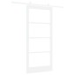 vidaXL Συρόμενη Πόρτα Λευκό 93 x 202 cm Μασίφ ξύλο πεύκου και γυαλί