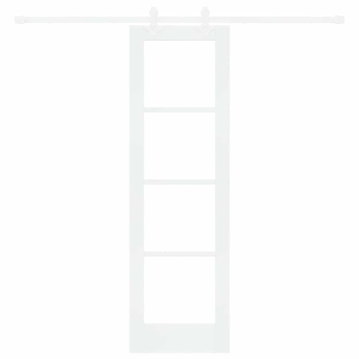 vidaXL Συρόμενη Πόρτα Λευκό 61 x 198,5 εκ. Μασίφ ξύλο πεύκου και γυαλί