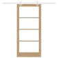 vidaXL Συρόμενη Πόρτα Φυσικό 93 x 202 cm Μασίφ ξύλο πεύκου και γυαλί