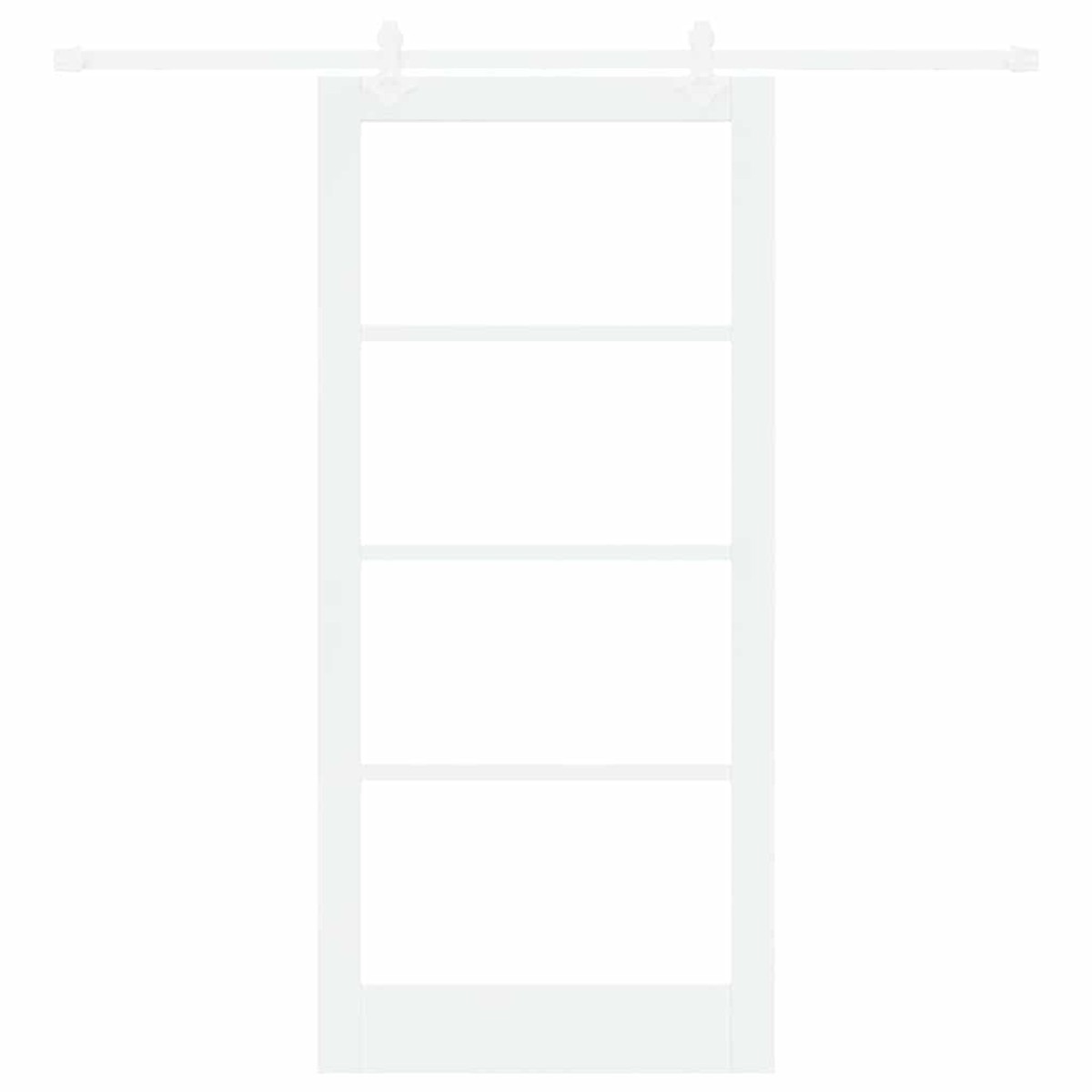 vidaXL Συρόμενη Πόρτα Λευκό 93 x 202 cm Μασίφ ξύλο πεύκου και γυαλί