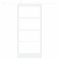 vidaXL Συρόμενη Πόρτα Λευκό 93 x 202 cm Μασίφ ξύλο πεύκου και γυαλί