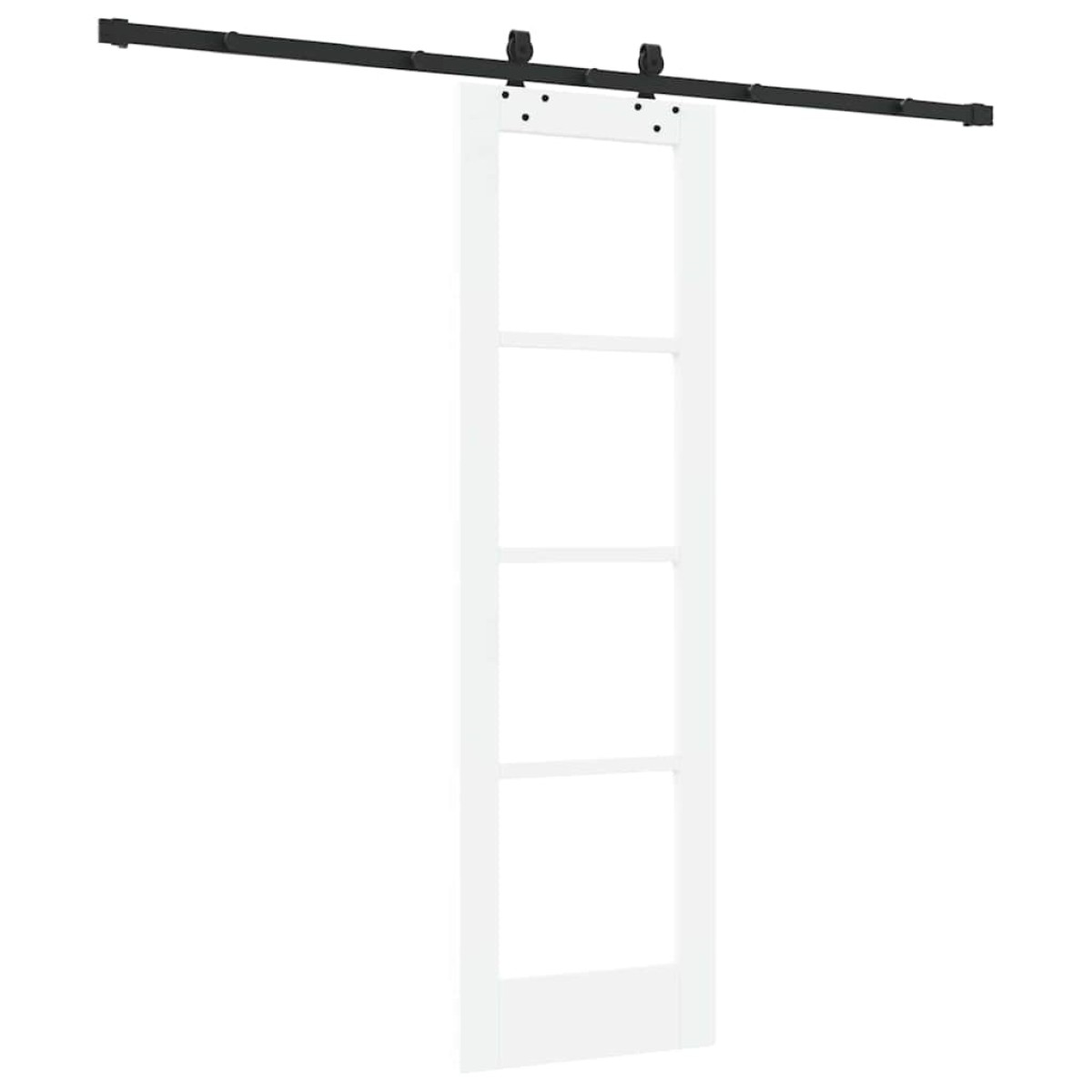 vidaXL Συρόμενη Πόρτα Λευκό 61 x 198,5 εκ. Μασίφ ξύλο πεύκου και γυαλί