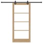 vidaXL Συρόμενη Πόρτα Φυσικό 93 x 202 cm Μασίφ ξύλο πεύκου και γυαλί