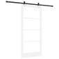 vidaXL Συρόμενη Πόρτα Λευκό 93 x 202 cm Μασίφ ξύλο πεύκου και γυαλί