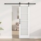 vidaXL Συρόμενη Πόρτα Λευκό 61 x 198,5 εκ. Μασίφ ξύλο πεύκου και γυαλί