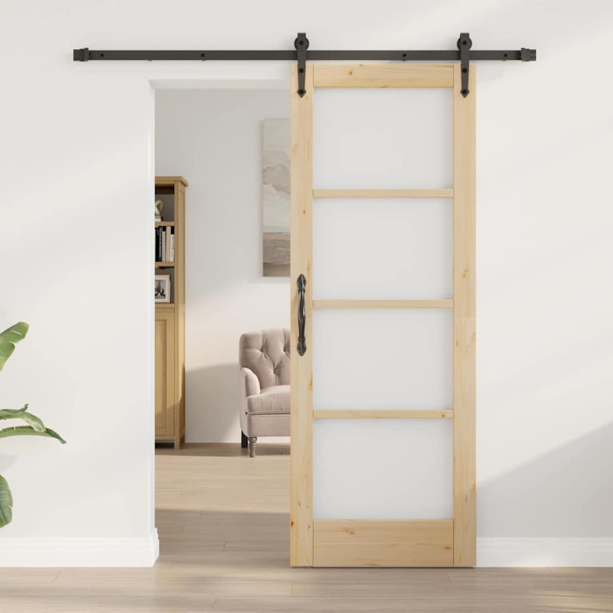 vidaXL Συρόμενη Πόρτα Φυσικό 73,5 x 198,5 εκ.