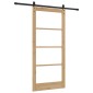 vidaXL Συρόμενη Πόρτα Φυσικό 93 x 202 cm Μασίφ ξύλο πεύκου και γυαλί