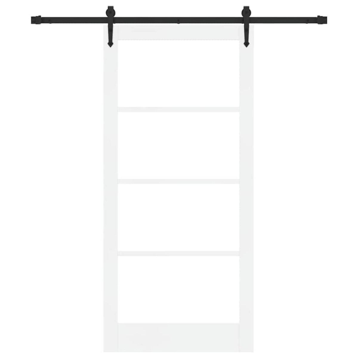 vidaXL Συρόμενη Πόρτα Λευκό 93 x 202 cm Μασίφ ξύλο πεύκου και γυαλί