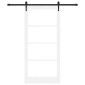 vidaXL Συρόμενη Πόρτα Λευκό 93 x 202 cm Μασίφ ξύλο πεύκου και γυαλί