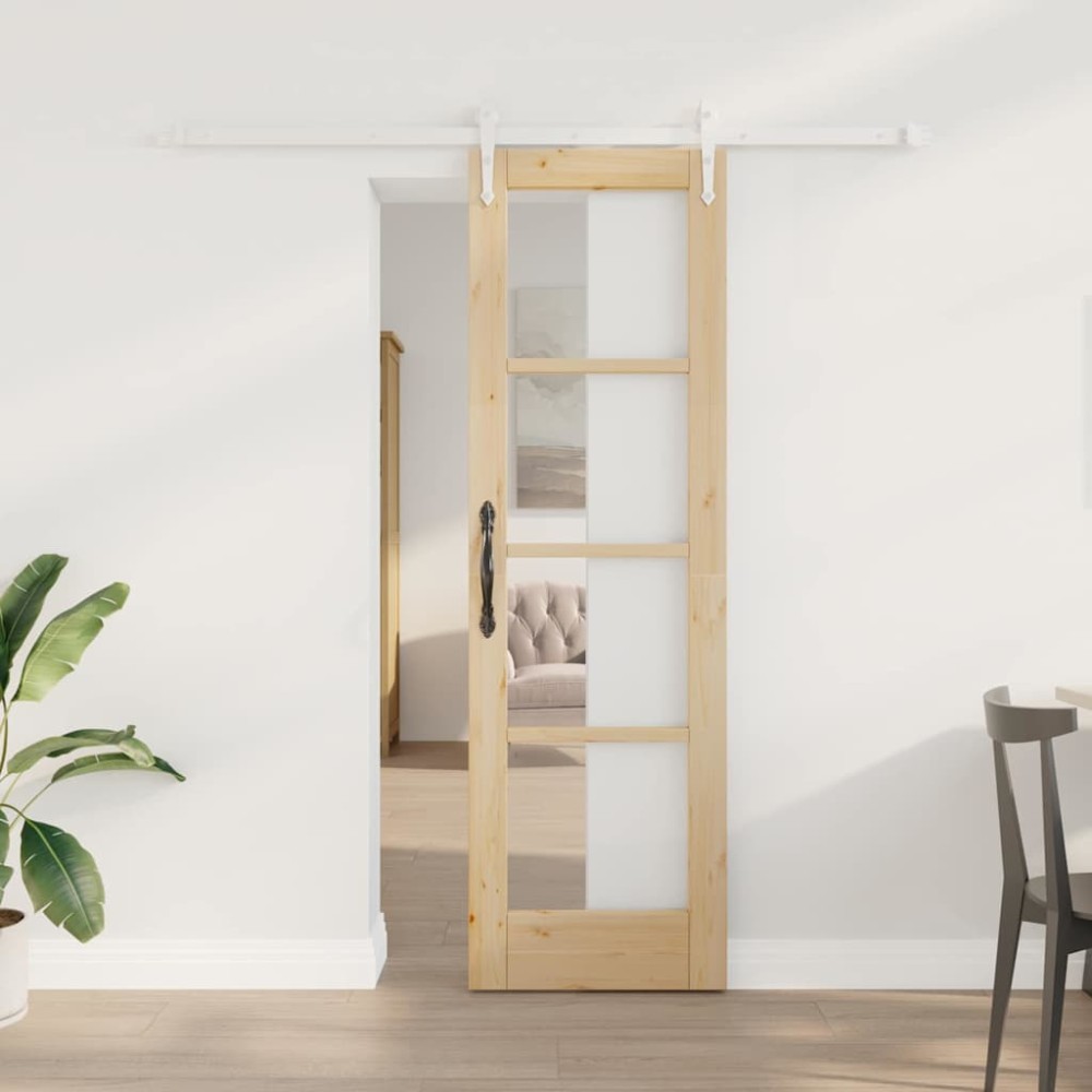 vidaXL Συρόμενη Πόρτα Φυσικό 61 x 198,5 εκ.