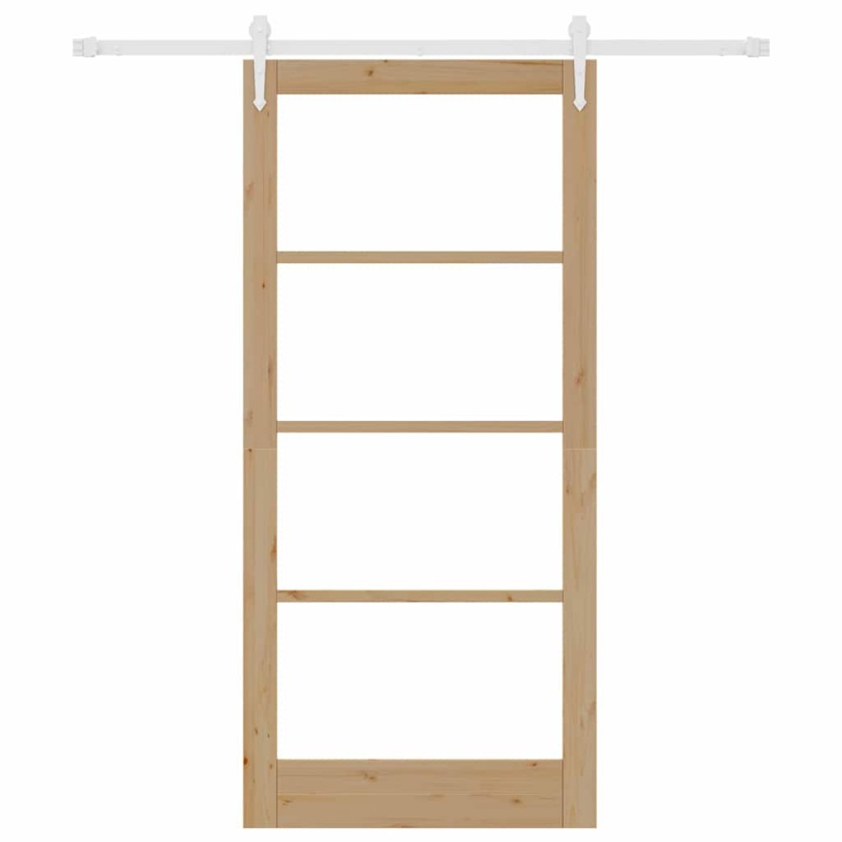 vidaXL Συρόμενη Πόρτα Φυσικό 93 x 202 cm Μασίφ ξύλο πεύκου και γυαλί