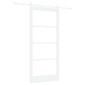 vidaXL Συρόμενη Πόρτα Λευκό 93 x 202 cm Μασίφ ξύλο πεύκου και γυαλί