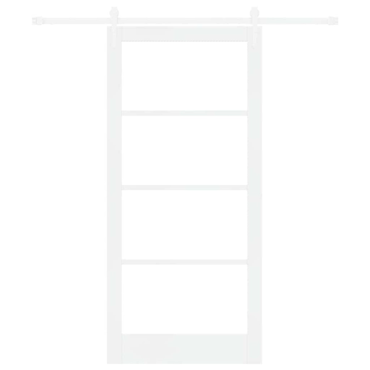 vidaXL Συρόμενη Πόρτα Λευκό 93 x 202 cm Μασίφ ξύλο πεύκου και γυαλί
