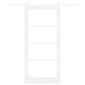 vidaXL Συρόμενη Πόρτα Λευκό 93 x 202 cm Μασίφ ξύλο πεύκου και γυαλί