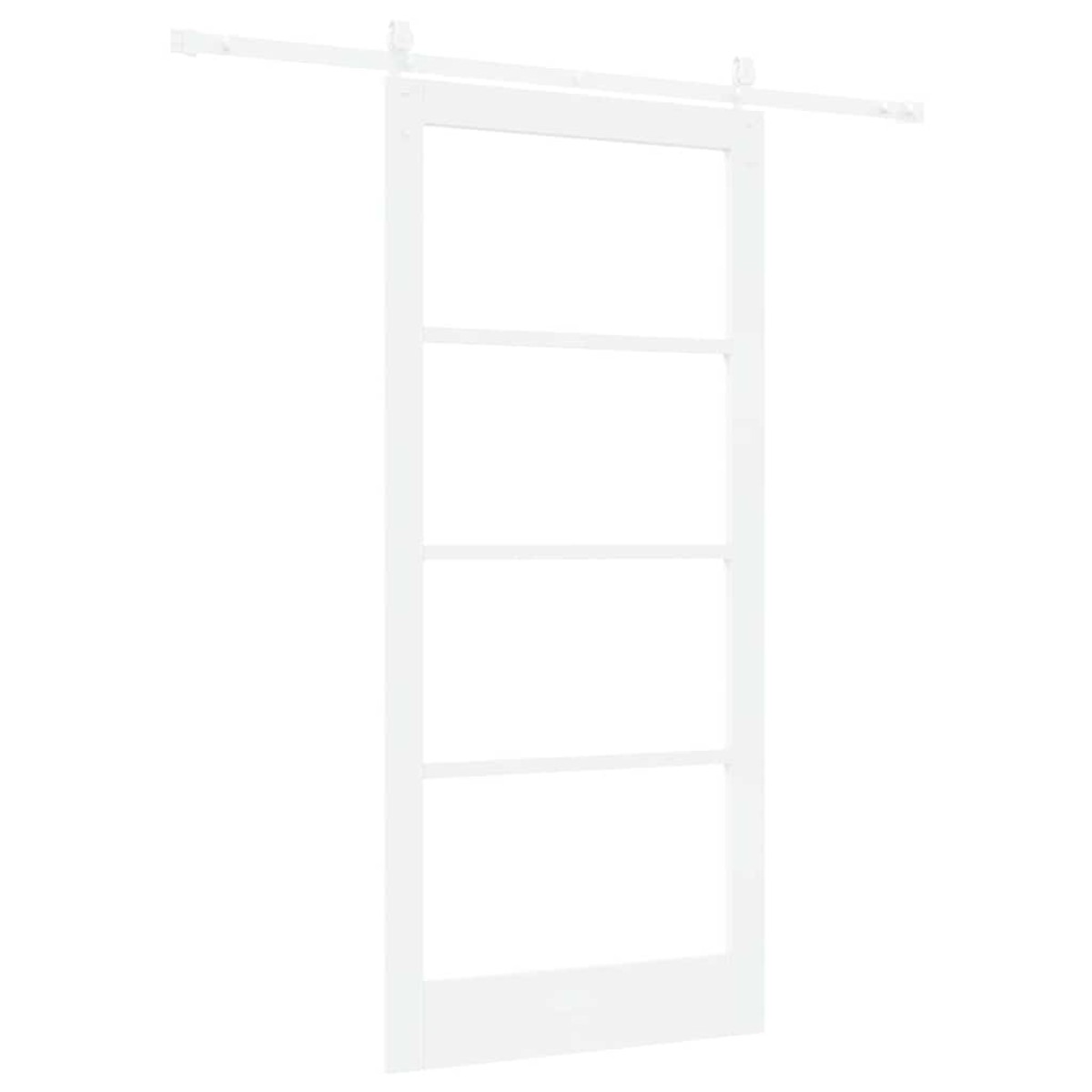 vidaXL Συρόμενη Πόρτα Λευκό 93 x 202 cm Μασίφ ξύλο πεύκου και γυαλί