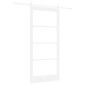 vidaXL Συρόμενη Πόρτα Λευκό 93 x 202 cm Μασίφ ξύλο πεύκου και γυαλί