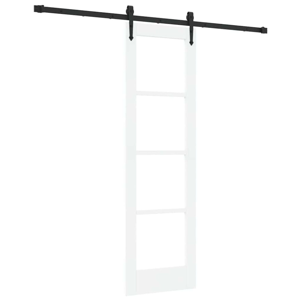 vidaXL Συρόμενη Πόρτα Λευκό και Μαύρο 61 x 198,5 εκ.