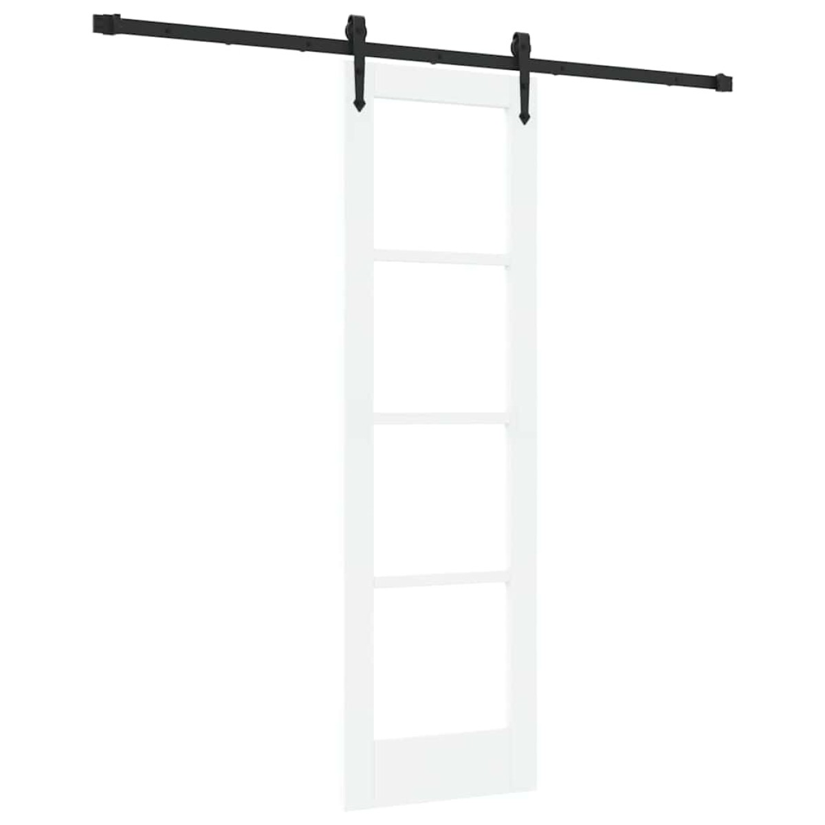 vidaXL Συρόμενη Πόρτα Λευκό και Μαύρο 61 x 198,5 εκ.