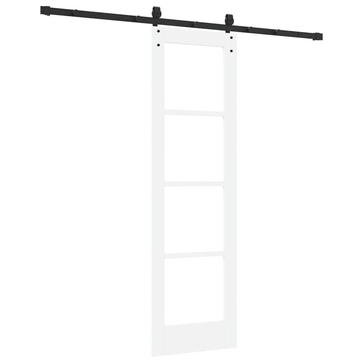vidaXL Συρόμενη Πόρτα Λευκό και Μαύρο 61 x 198,5 εκ.