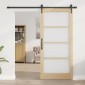 vidaXL Συρόμενη Πόρτα Φυσικό και Μαύρο 93 x 202 cm