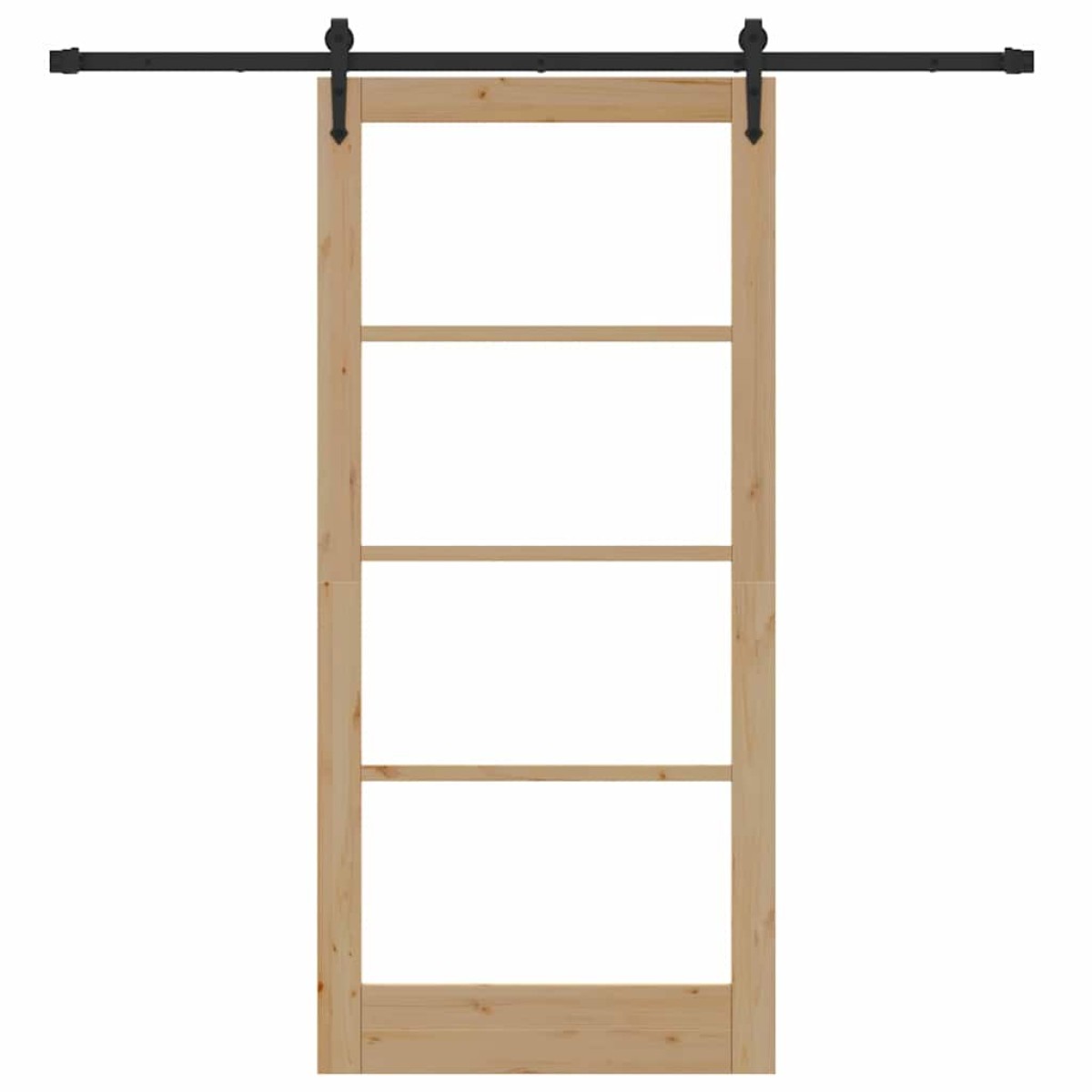 vidaXL Συρόμενη Πόρτα Φυσικό και Μαύρο 93 x 202 cm