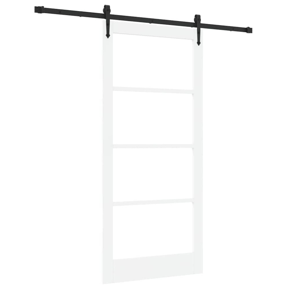 vidaXL Συρόμενη Πόρτα Λευκό και Μαύρο 93 x 202 cm