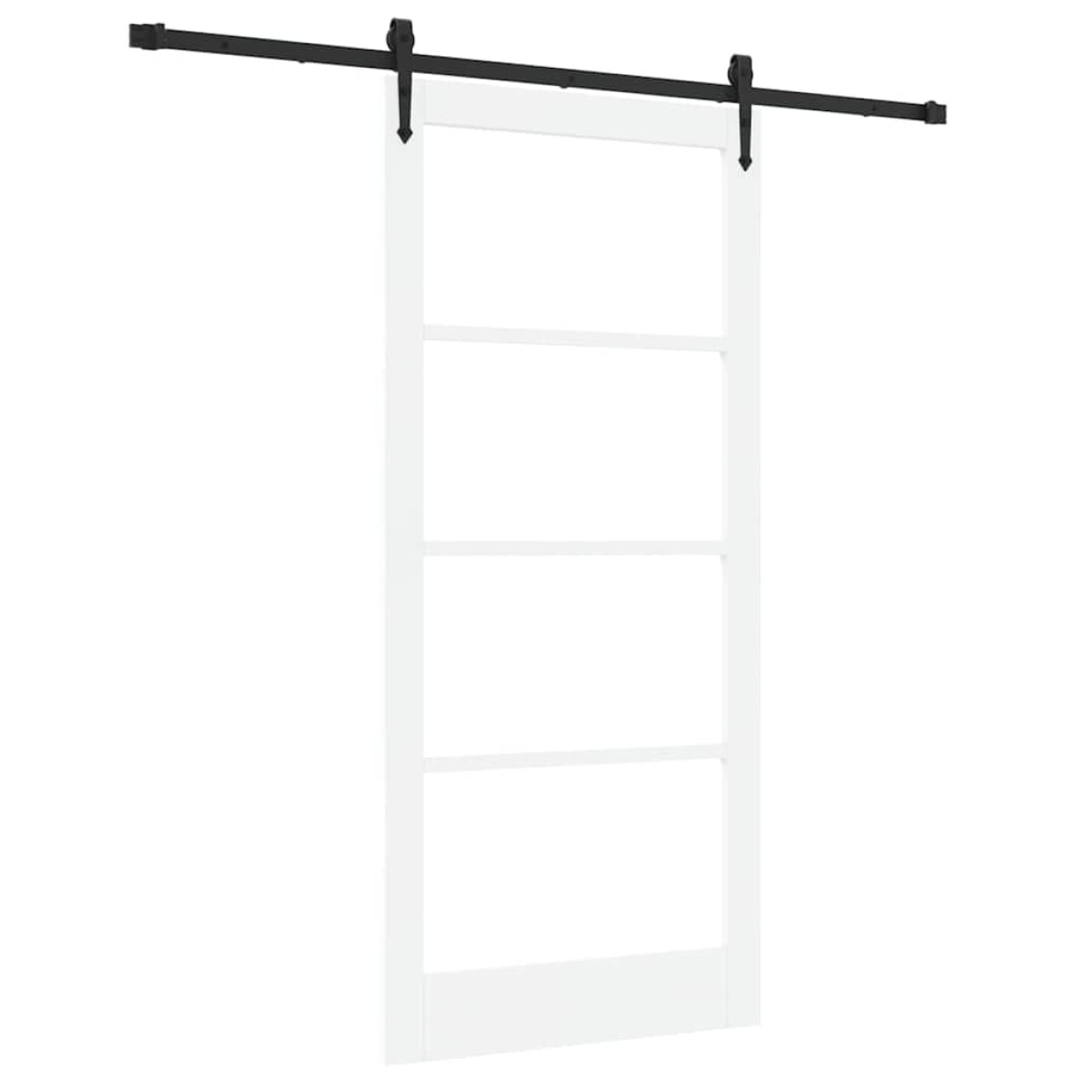 vidaXL Συρόμενη Πόρτα Λευκό και Μαύρο 93 x 202 cm