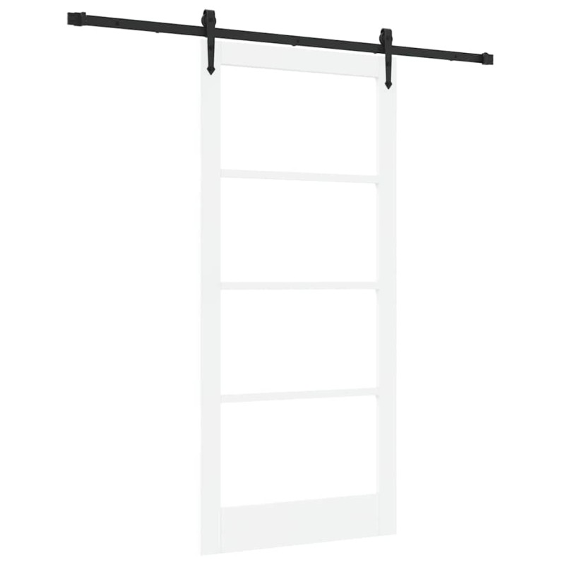 vidaXL Συρόμενη Πόρτα Λευκό και Μαύρο 93 x 202 cm