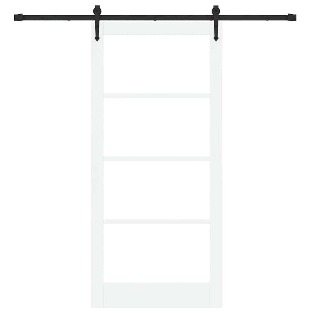 vidaXL Συρόμενη Πόρτα Λευκό και Μαύρο 93 x 202 cm