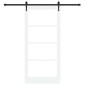 vidaXL Συρόμενη Πόρτα Λευκό και Μαύρο 93 x 202 cm