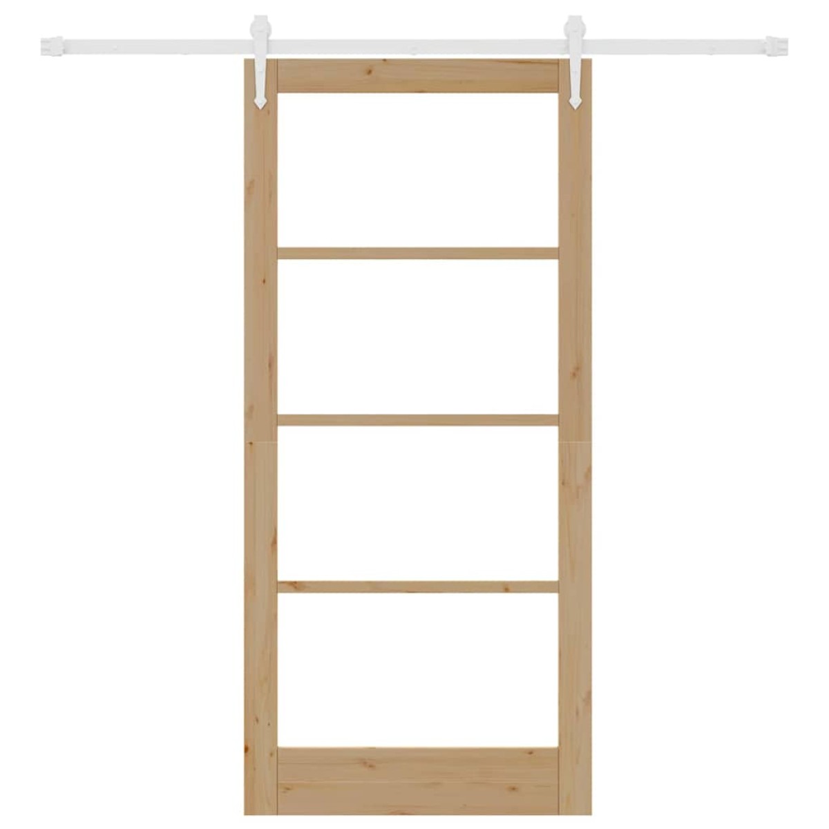 vidaXL Συρόμενη Πόρτα Φυσικό 93 x 202 cm Μασίφ ξύλο πεύκου και γυαλί