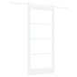 vidaXL Συρόμενη Πόρτα Λευκό 93 x 202 cm Μασίφ ξύλο πεύκου και γυαλί