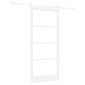 vidaXL Συρόμενη Πόρτα Λευκό 93 x 202 cm Μασίφ ξύλο πεύκου και γυαλί